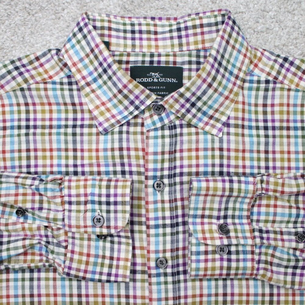 Rodd‎ & Gunn Shirt Mens XL Colorful Sports Fit Italian Fabric Long Sleeve Cotton